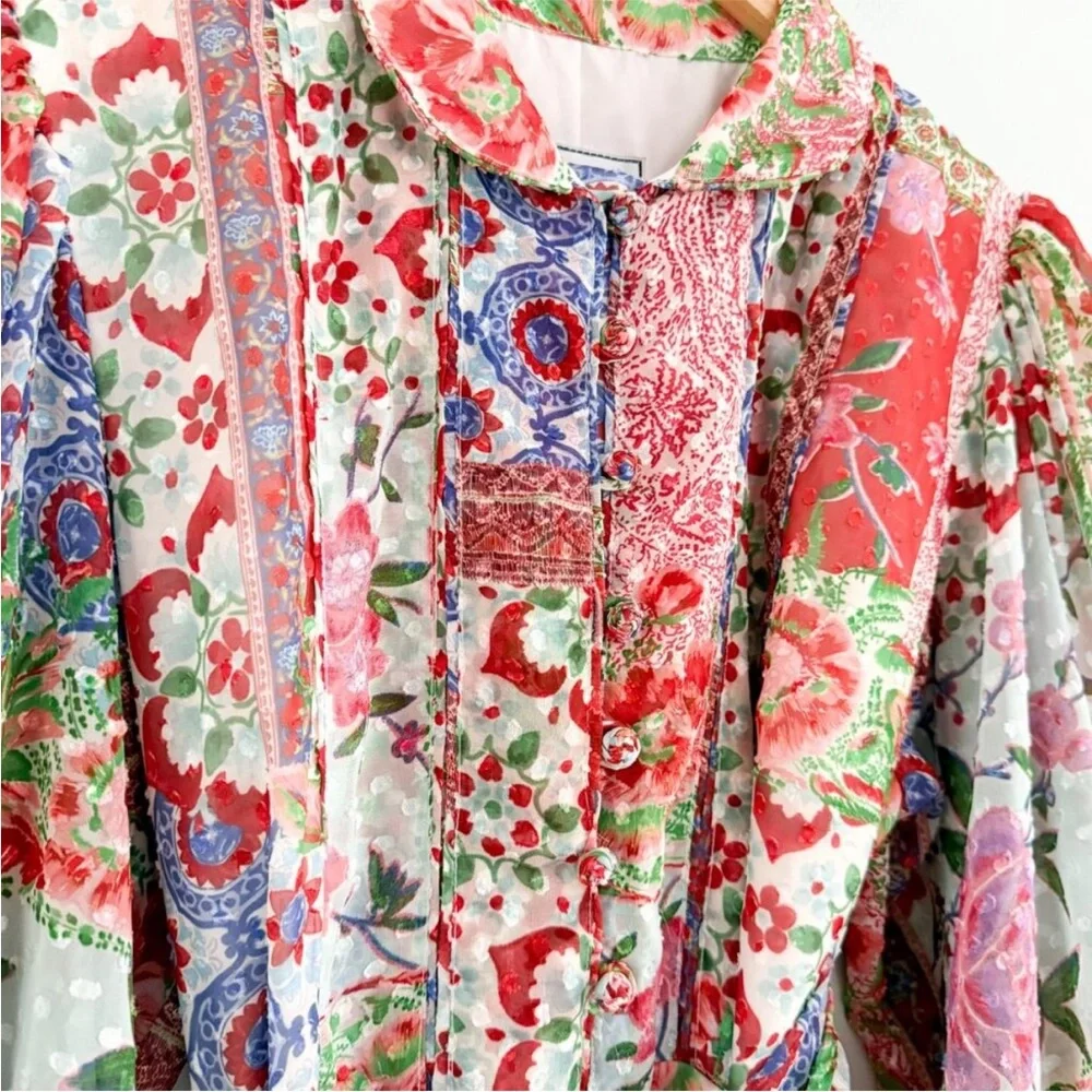 Sue Sartor Boho Floral Tie-Waist Dress - Picture 4 of 9